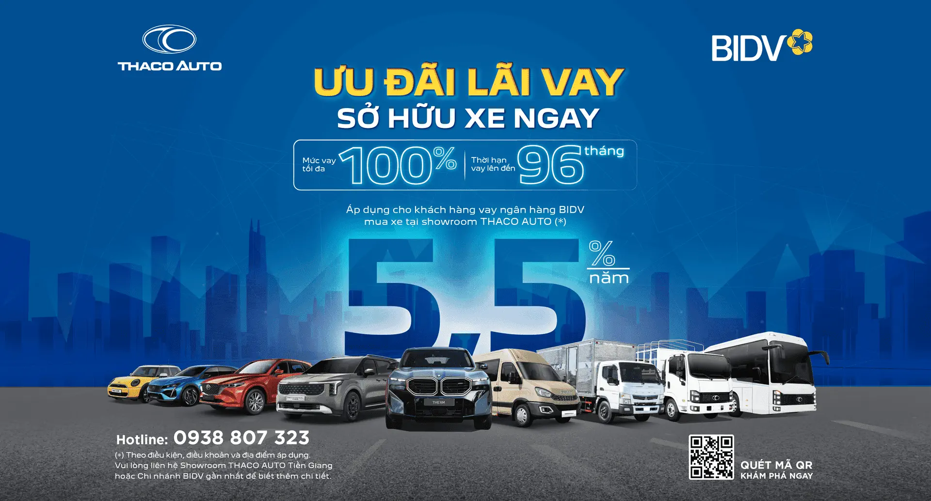 THACO AUTO hợp tác BIDV triển khai gói vay mua xe ưu đãi đến 100% giá trị xe, lãi suất chỉ từ 5,5%/năm